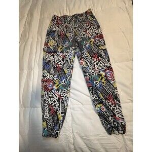 VIP Cargo Jogger Pants 9/29 Women Graffiti Multicolor Graphic Pocket Pull-on